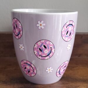 ❣️3/$20 Floral Smiley Face 18oz Mug - Purple